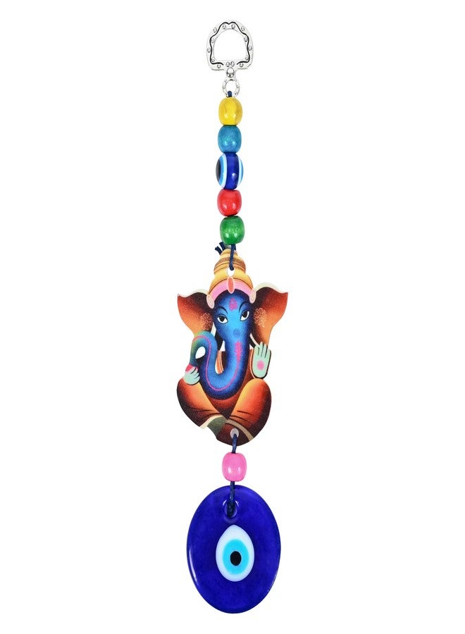 Hindcraft Home Decor - Evil Eye Ganesha Ji with Nazar Dosh Nivaran Yantra Hanging Showpiece | Vastu Decorative Items, Nazar Battu for Home Entrance, Car Decor, Hanging Decoration Items - Image 2